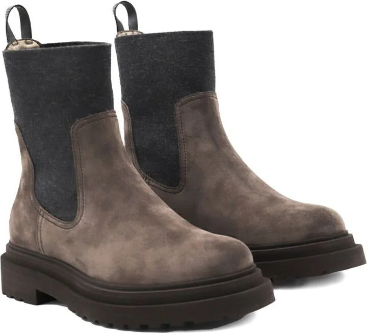Brunello Cucinelli Suede Leather Chelsea Boots - Image 4