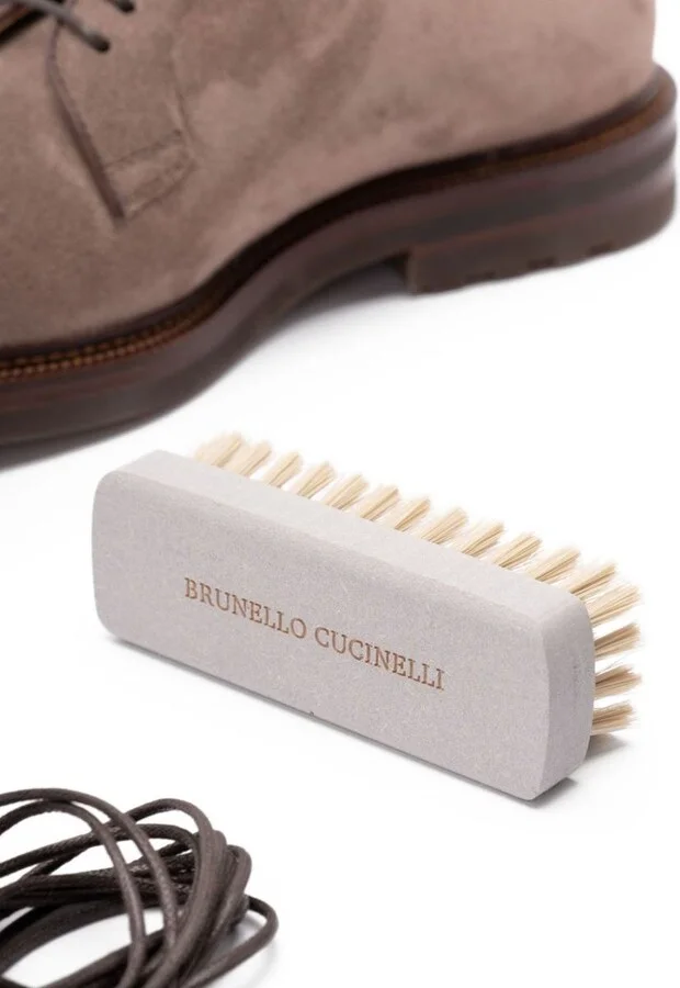 Brunello Cucinelli Suede Leather Lace-Up Shoes - Image 4