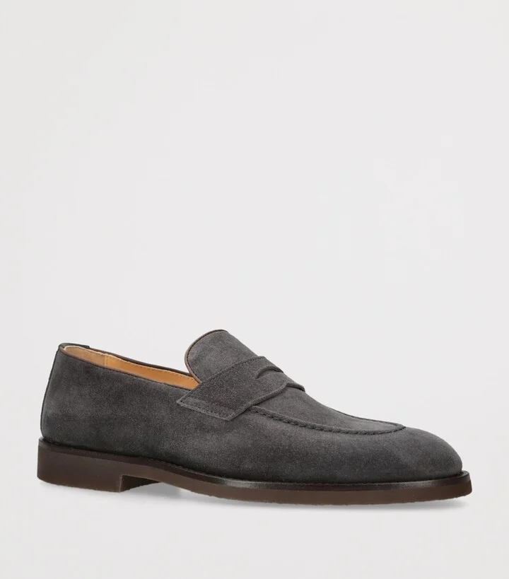 Brunello Cucinelli Suede Penny Loafers - Image 3