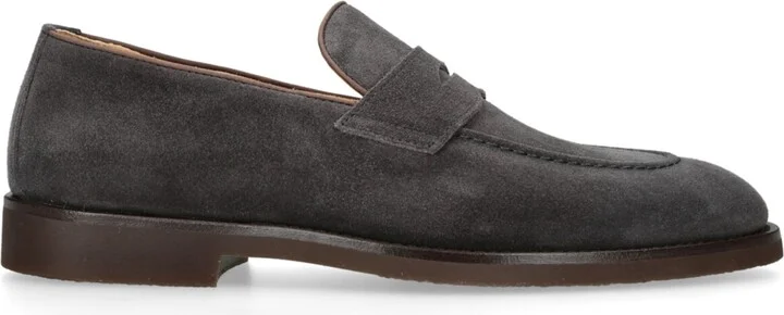 Brunello Cucinelli Suede Penny Loafers