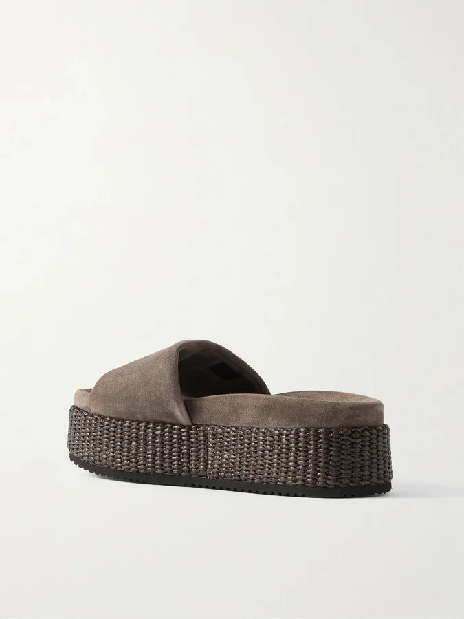 Brunello Cucinelli - Suede Platform Espadrilles - Brown - Image 3