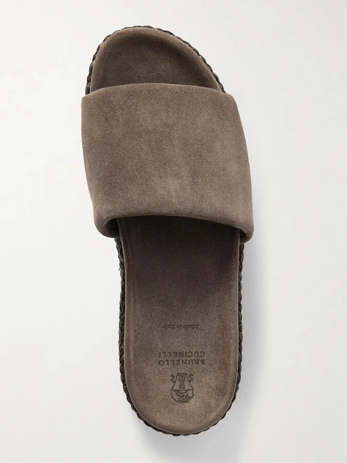 Brunello Cucinelli - Suede Platform Espadrilles - Brown - Image 5