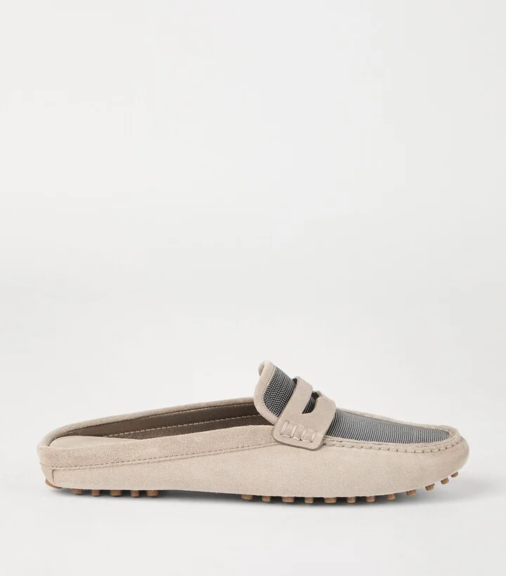 Brunello Cucinelli Suede Precious Driving Mules - Image 5