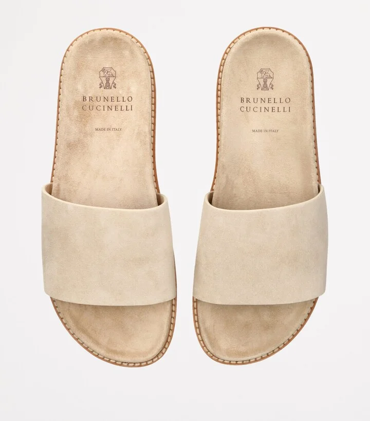 Brunello Cucinelli Suede Slides - Image 4