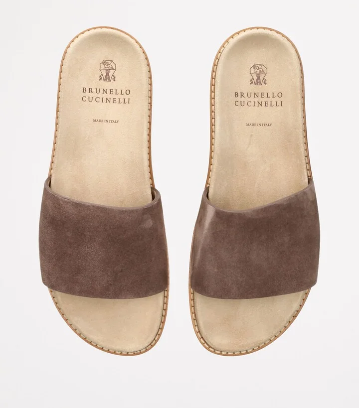 Brunello Cucinelli Suede Slides - Image 3
