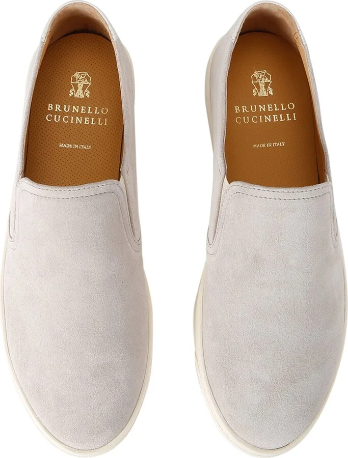 Brunello Cucinelli Suede Slip-On Sneakers - Image 4