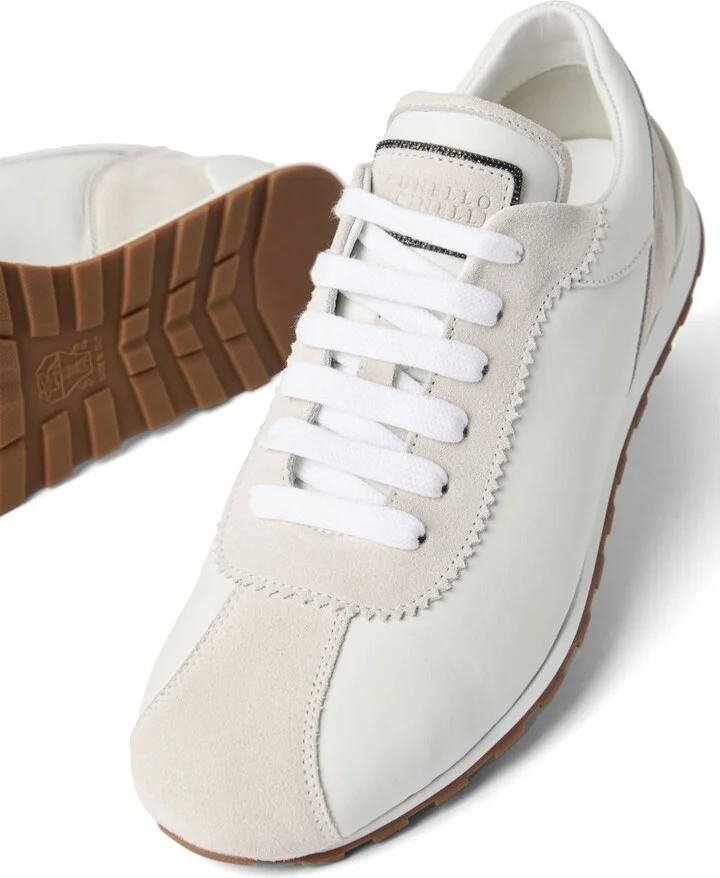 Brunello Cucinelli Suede Sneakers With Shiny Details - Image 2