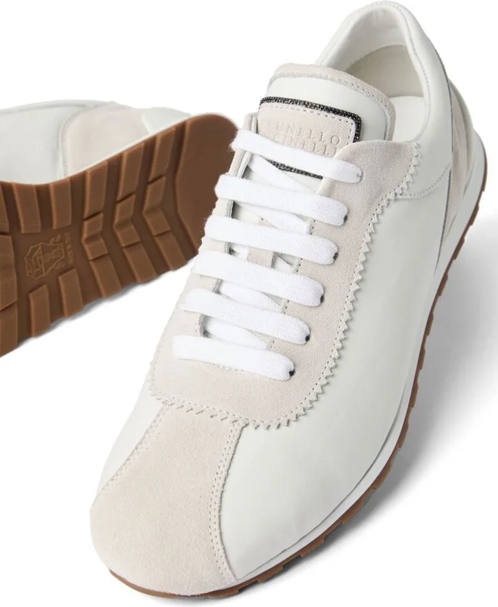 Brunello Cucinelli Suede Sneakers With Shiny Details - Image 2