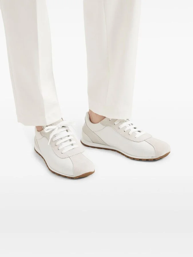 Brunello Cucinelli Suede Sneakers With Shiny Details - Image 3