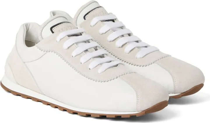 Brunello Cucinelli Suede Sneakers With Shiny Details - Image 4