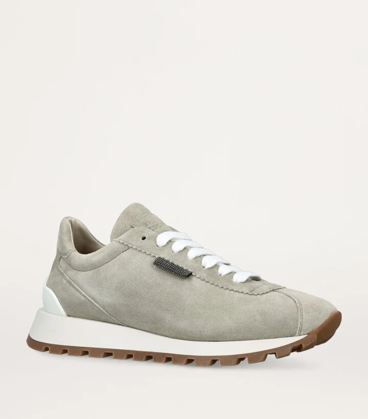 Brunello Cucinelli Suede Tab Sneakers - Image 3