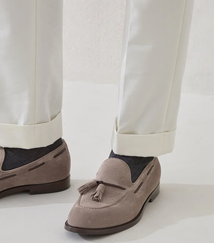 Brunello Cucinelli Suede Tassel Loafers - Image 2