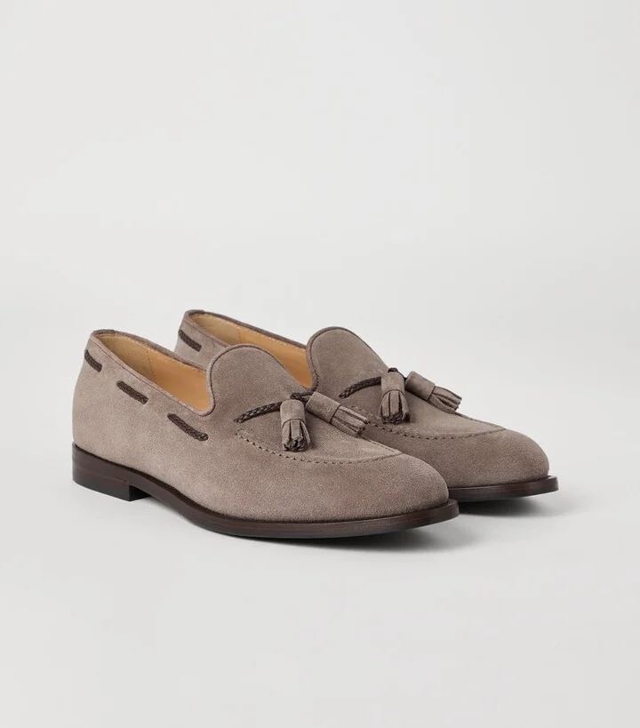 Brunello Cucinelli Suede Tassel Loafers - Image 3