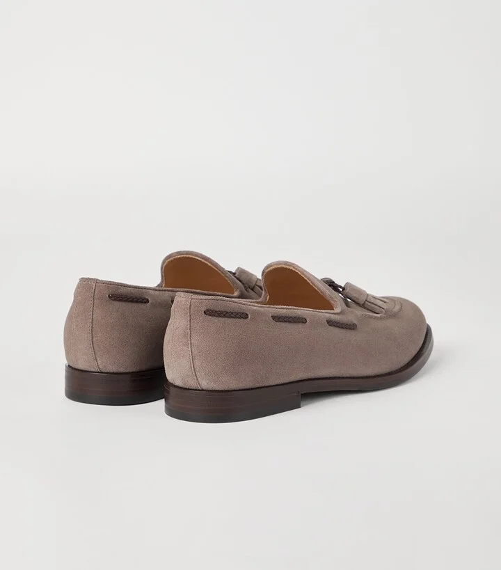 Brunello Cucinelli Suede Tassel Loafers - Image 4