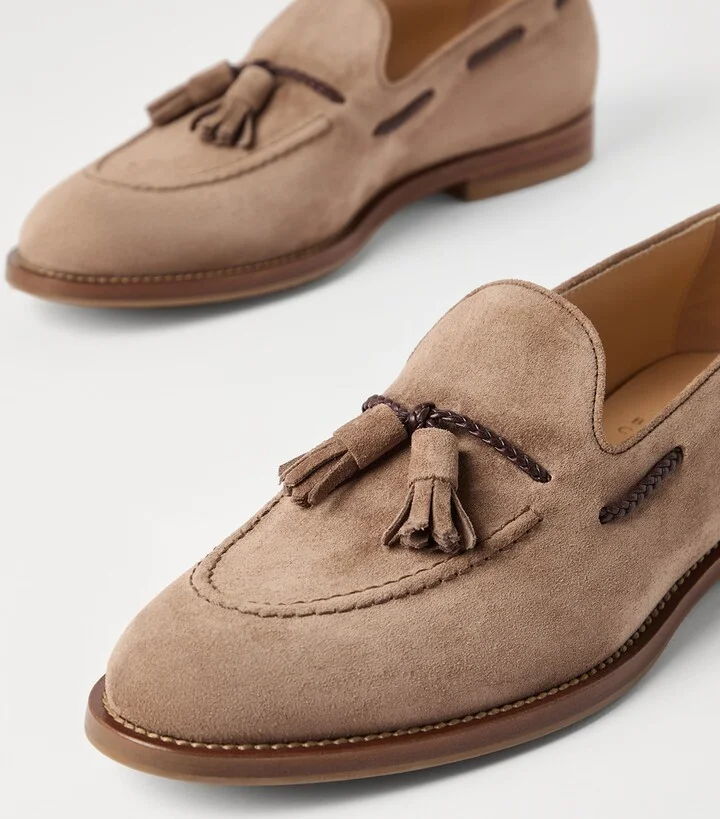 Brunello Cucinelli Suede Tassel Penny Loafers - Image 5