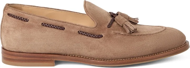Brunello Cucinelli Suede Tassel Penny Loafers