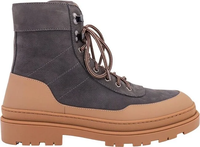 Brunello Cucinelli Two-Toned Lace-Up Boots