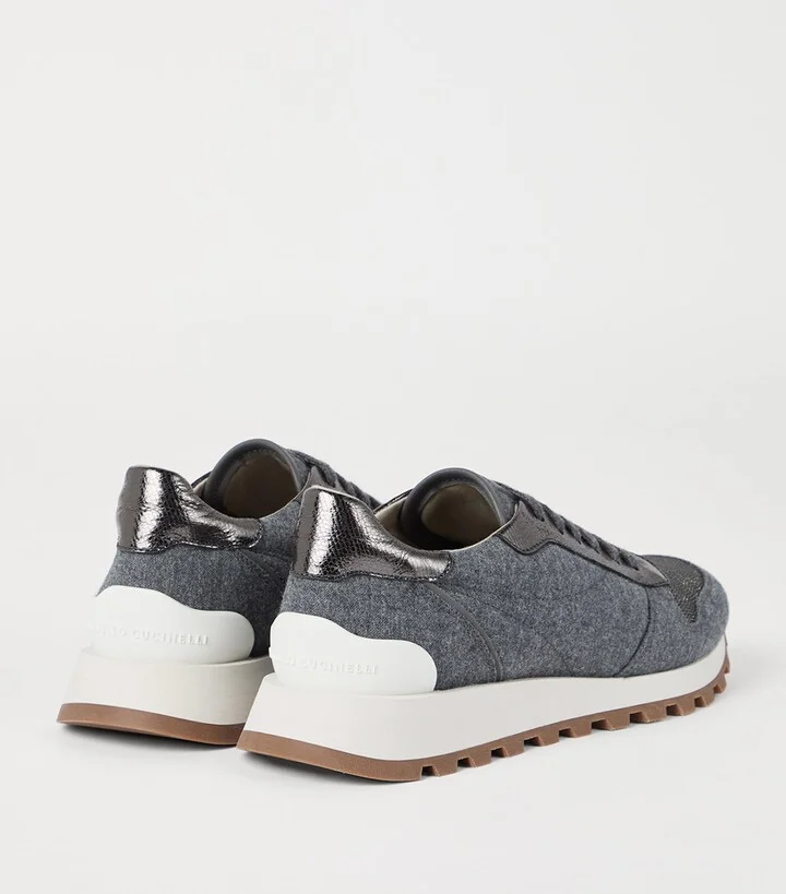 Brunello Cucinelli Virgin Wool Sneakers - Image 4