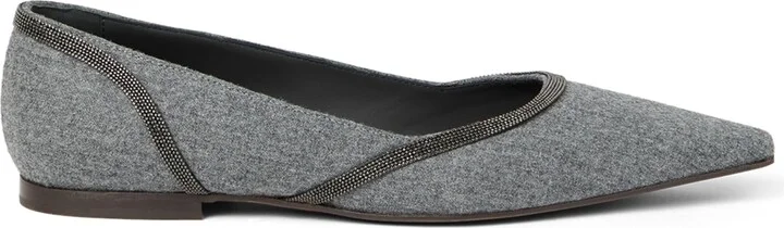 Brunello Cucinelli Virgin Wool Water-Resistant Ballet Flats