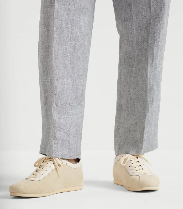 Brunello Cucinelli Washed Suede Sneakers - Image 4