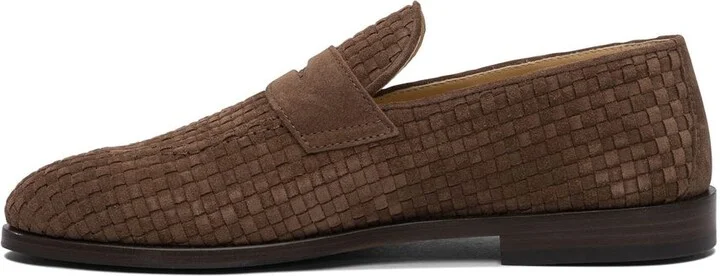 Brunello Cucinelli Weaved Suede Penny Loafer - Image 6