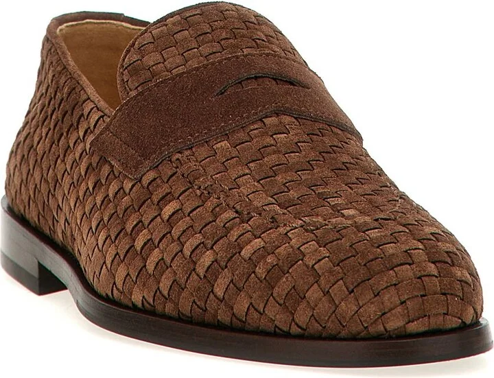 Brunello Cucinelli Weaved Suede Penny Loafer - Image 7