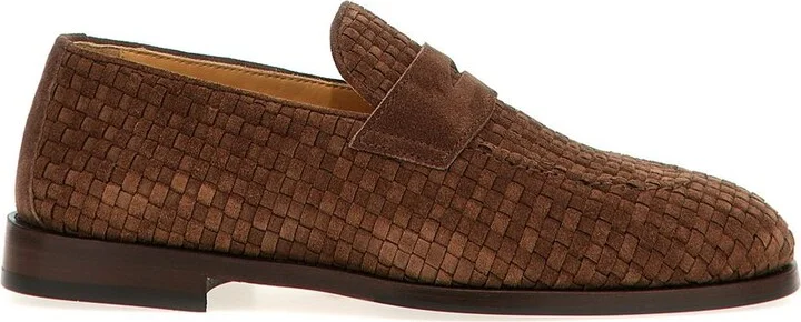 Brunello Cucinelli Weaved Suede Penny Loafer