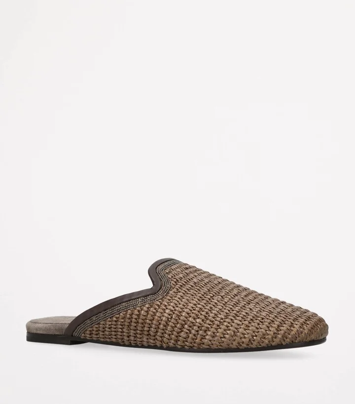 Brunello Cucinelli Woven Tasman Slides - Image 3