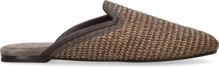 Brunello Cucinelli Woven Tasman Slides