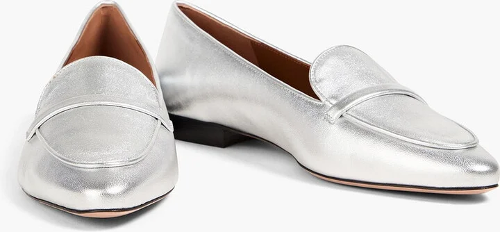 Bruni metallic leather loafers - Image 2
