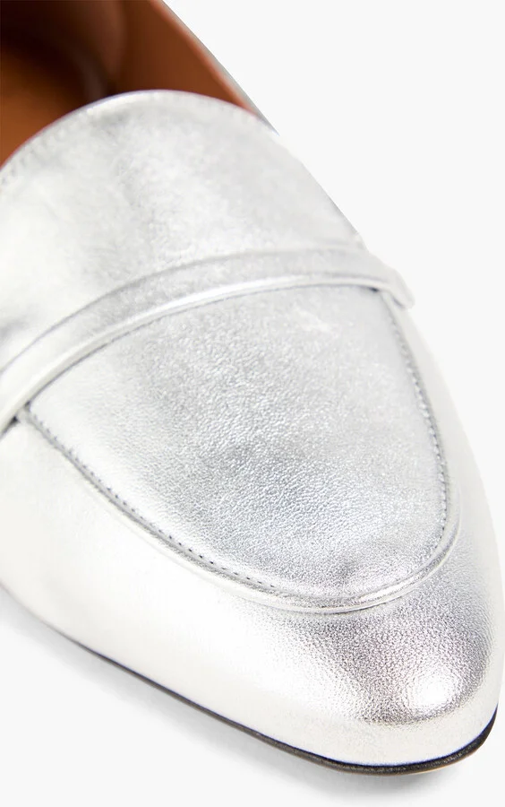 Bruni metallic leather loafers - Image 4