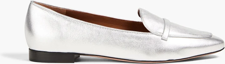 Bruni metallic leather loafers