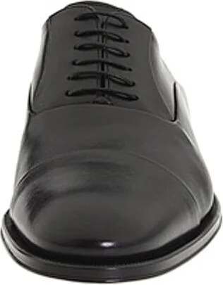 Bruno Magli Maioco Men's Lace Up Cap Toe Shoes Black Nappa Leather : EU 41 (US Men's 8) D - Medium - Image 6