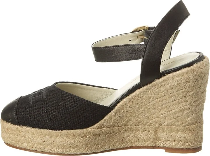 Bruno Magli Marella Canvas & Leather Wedge Sandal - Image 2
