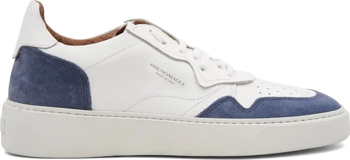 Bruno Magli Men's Dezi Lace Up Sneakers - White, Blue suede - Image 2
