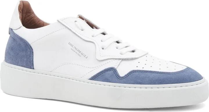 Bruno Magli Men's Dezi Lace Up Sneakers - White, Blue suede