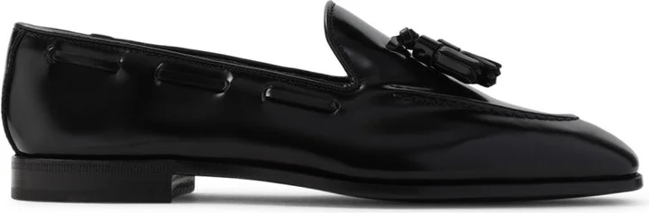 Brushed Black Calf Leather Loafers