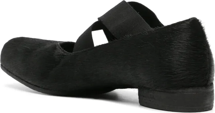 Brushed-Effect Leather Ballerina Shoes - Image 3