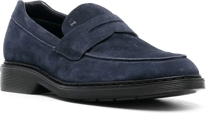 Brushed-Effect Leather Loafers - Image 2