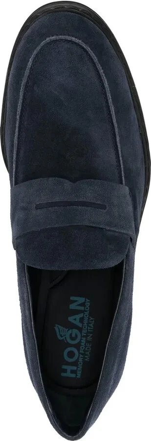 Brushed-Effect Leather Loafers - Image 4