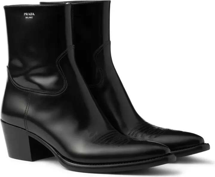 Brushed-Finish Leather Boots - Image 2