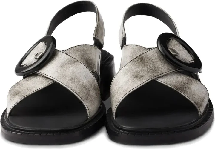 Brushed-Finish Leather Sandals - Image 5