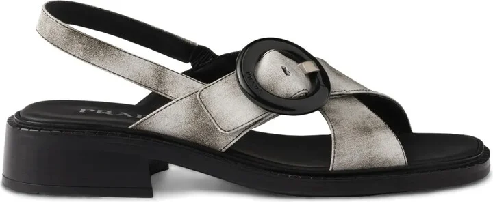 Brushed-Finish Leather Sandals