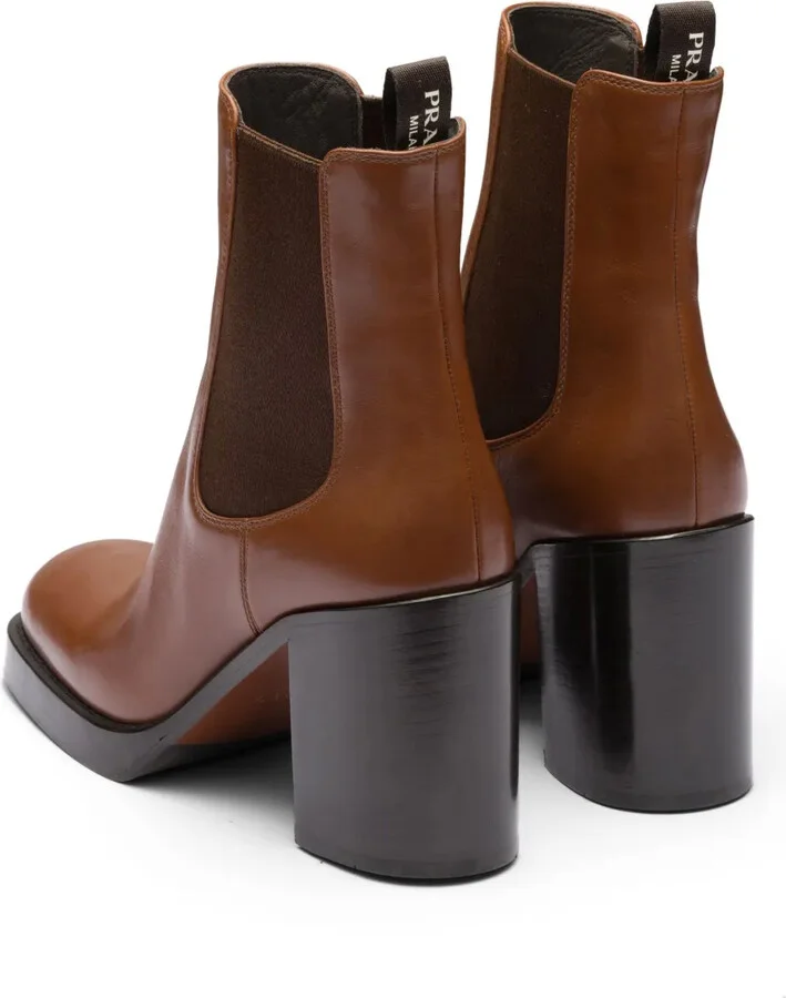 Brushed Leather 85mm Ankle Boots - Image 3