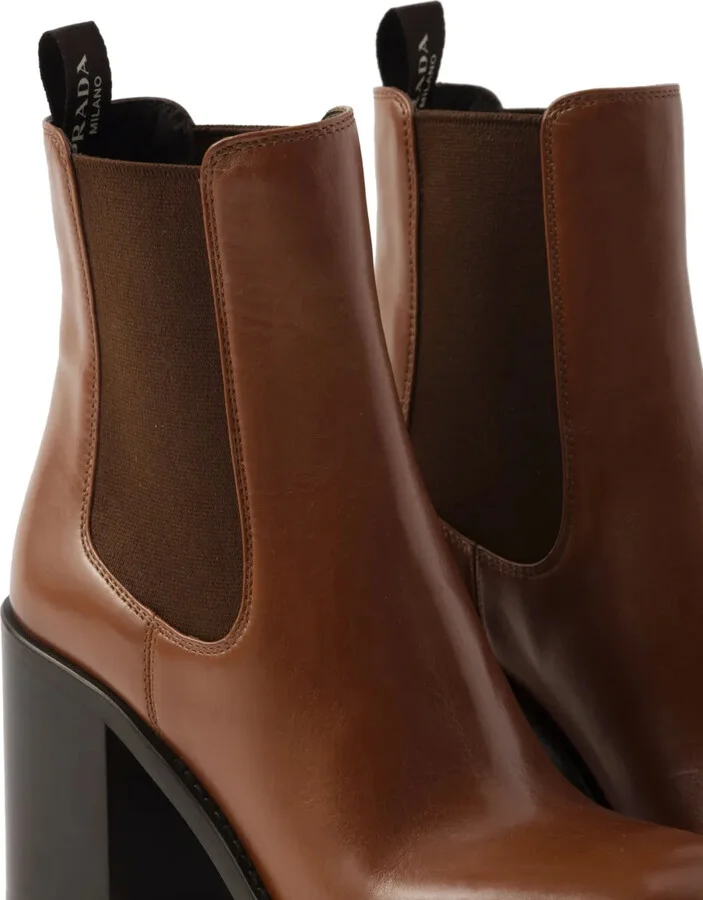 Brushed Leather 85mm Ankle Boots - Image 5