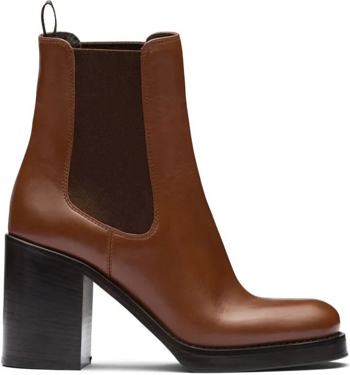 Brushed Leather 85mm Ankle Boots