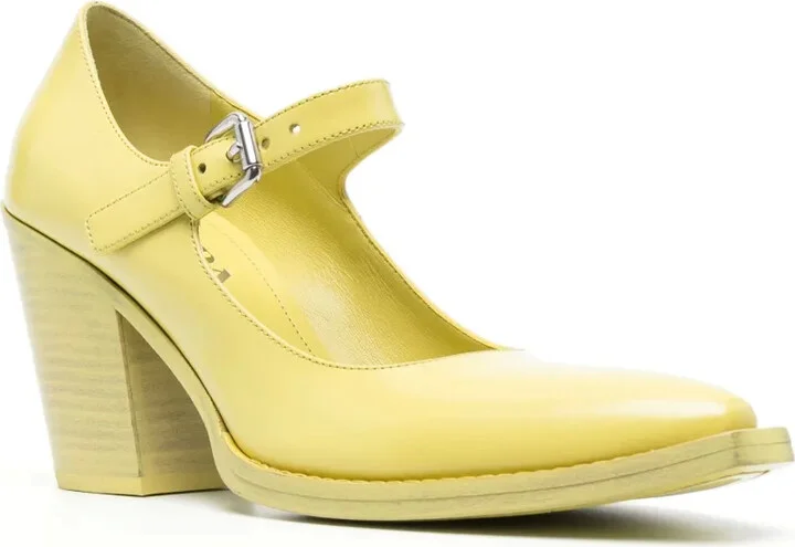 Brushed Leather 95mm Pumps - Image 2