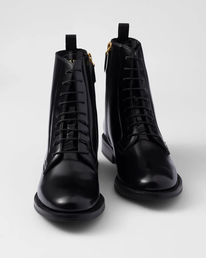 Brushed leather ankle boots - Image 5