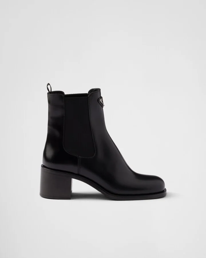 Brushed leather booties - Image 2