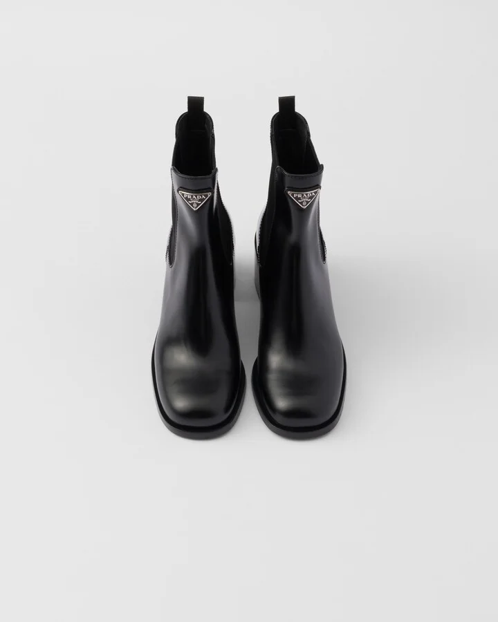 Brushed leather booties - Image 4